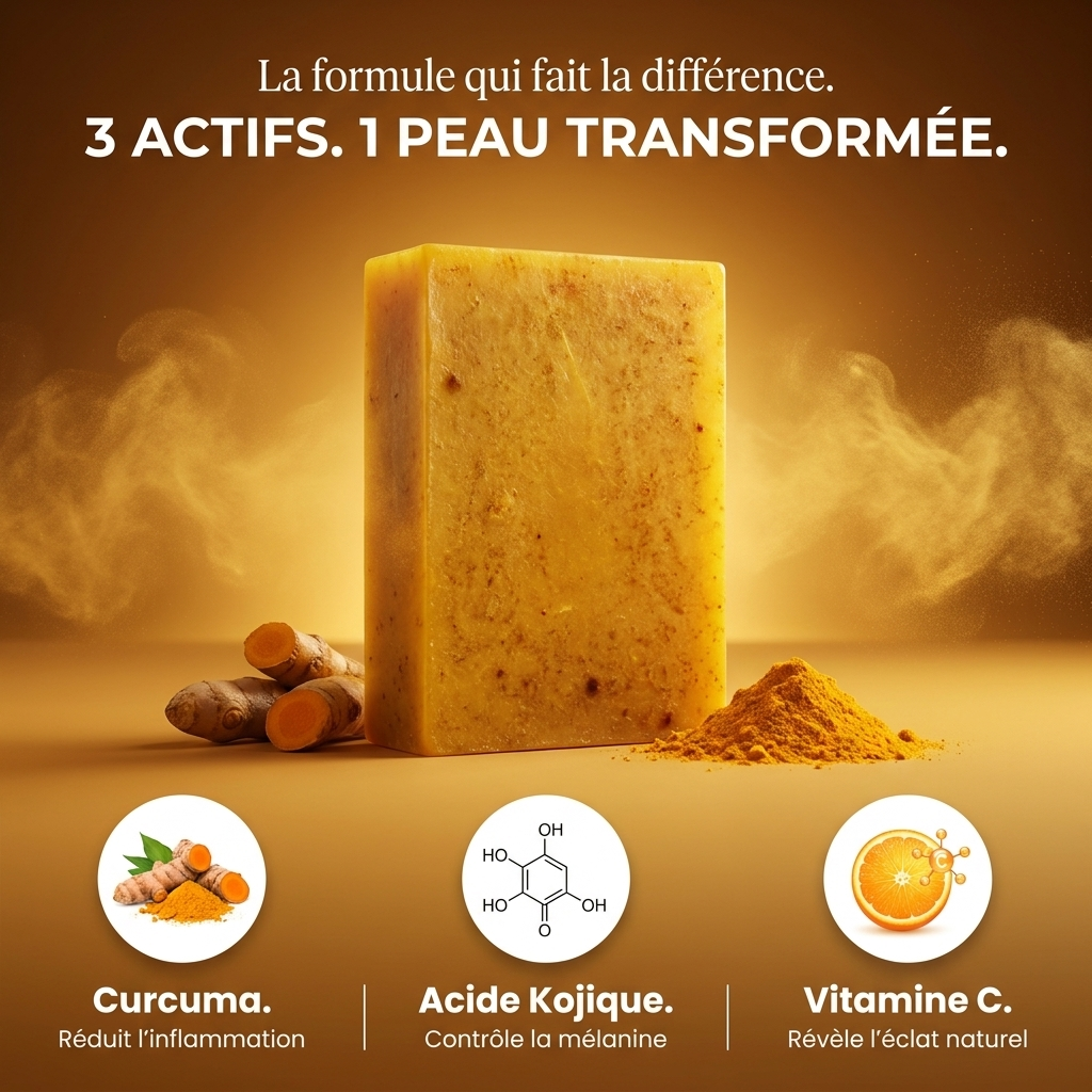 NOVIRACI® Savon Anti-Taches & Hyperpigmentation au Curcuma & Kojique