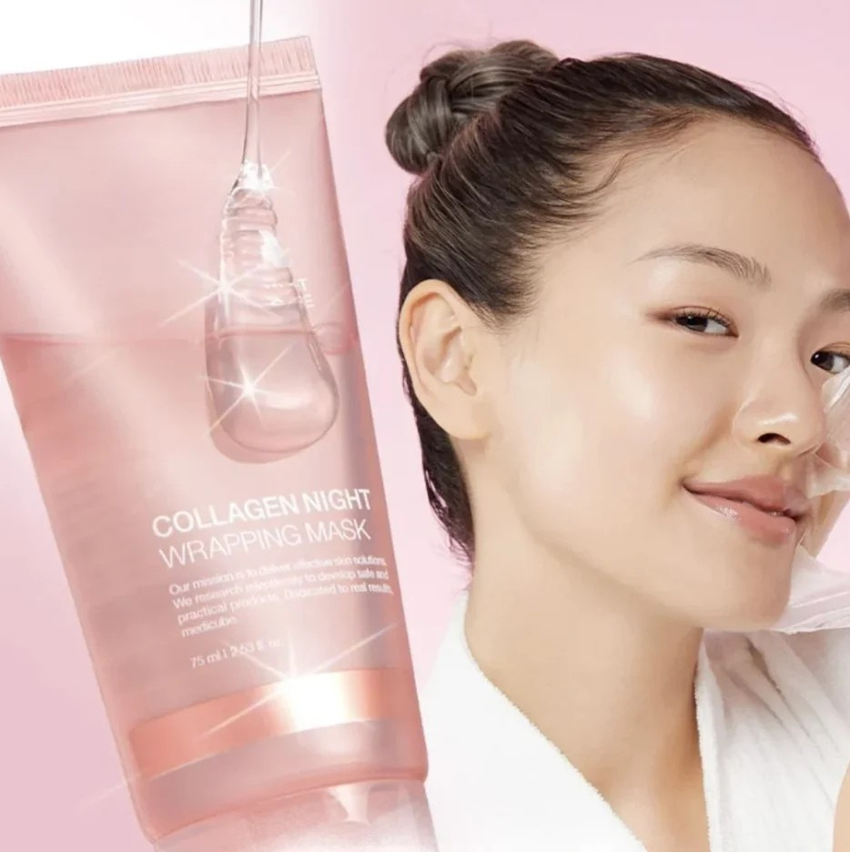 Masque Visage de nuit au Collagène l Anti-imperfection unisexe + 1 pinceau applicateur OFFERT
