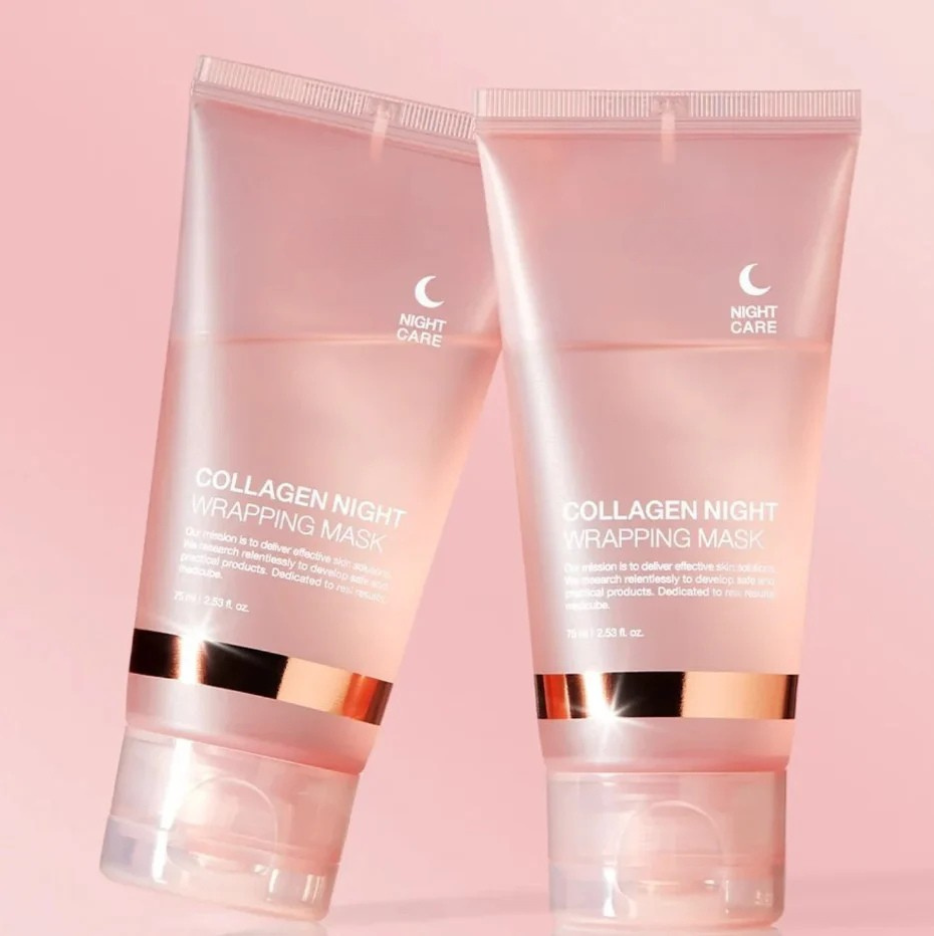 Masque Visage de nuit au Collagène l Anti-imperfection unisexe + 1 pinceau applicateur OFFERT