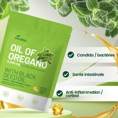 Huile d’Origan + Huile de Nigelle – 300 Gélules