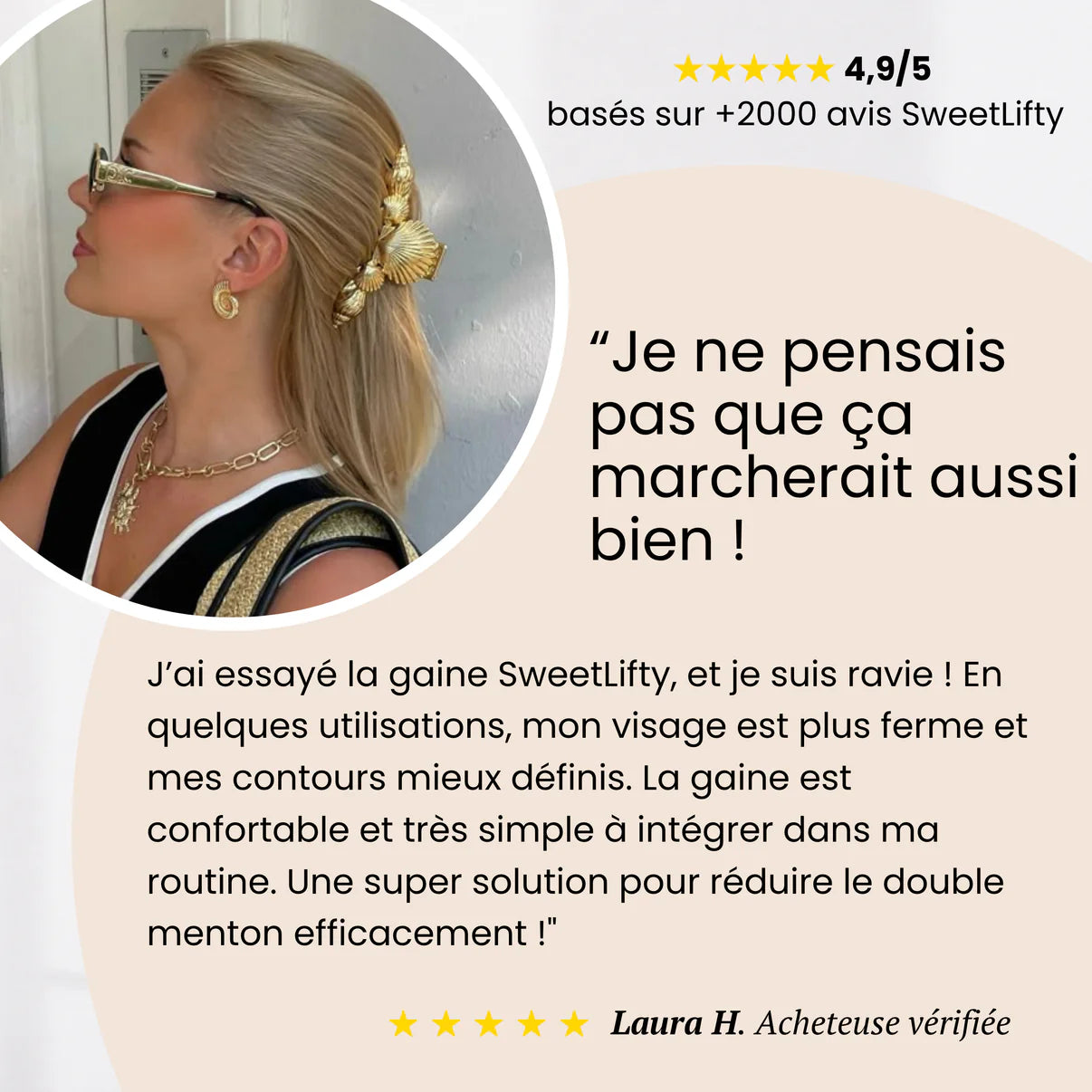 Gaine de visage minceur anti-double menton
